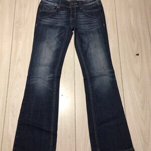 Studio 5 Womens Size 27 Medium Wash Low Rise Embellished Bootcut Denim Jeans